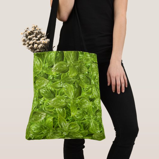 Basil Leaves Pattern Tote Bag (Dichtbij)