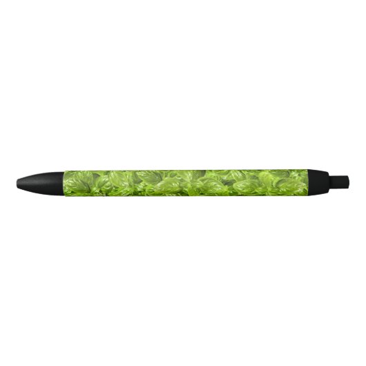 Basil Leaves Pattern Zwarte Inkt Pen (Voorkant)