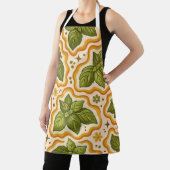 Basil Pattern Kitchen Apron Schort (Insitu)