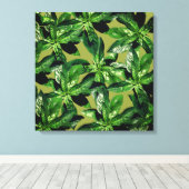 Basil Plant Fotopatroon Verpakt canvas (Insitu (Houten vloer))