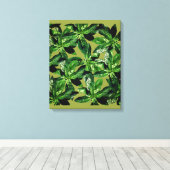 Basil Plant Fotopatroon Verpakt canvas Afdruk (Insitu (Houten vloer))