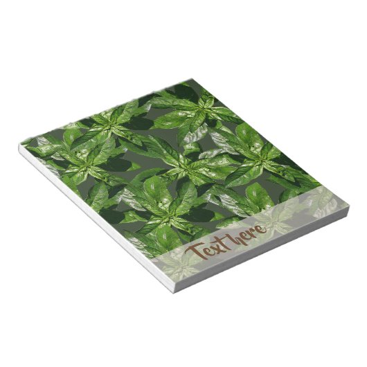 Basil Plant Pattern Notitieblok (Schuin)
