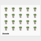 Basil-Plant Ronde Sticker (Vel)