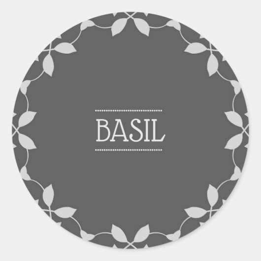 Basil Spice Jar Sticker Labels (Voorkant)