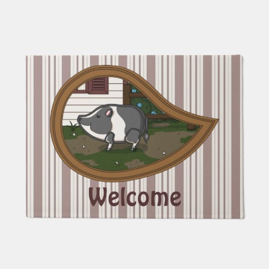 Basil the Pig Doormat Deurmat (Voorkant)