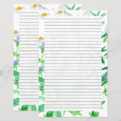 Basil Thyme Herbs Lined Stationery Letter (Voorkant / Achterkant)