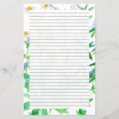 Basil Thyme Herbs Lined Stationery Letter (Voorkant)