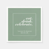 Basil & White Modern Minimalist Wedding Servet (Voorkant)