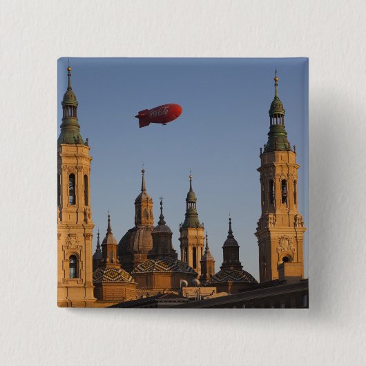 Basilica de Nuestra Senora de Pilar Vierkante Button 5,1 Cm (Voorkant)