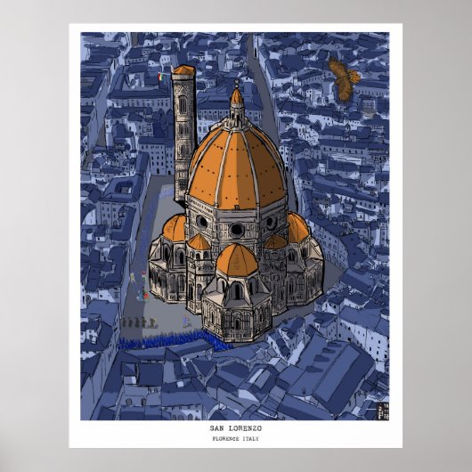 Basilica di San Lorenzo Florence Italië Poster (Voorkant)