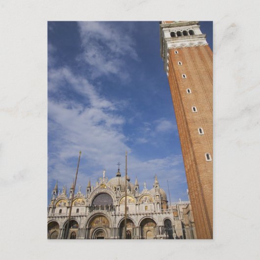 Basilica en Bell Tower St Mark's Square Venice Briefkaart (Voorkant)