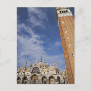 Basilica en Bell Tower St Mark's Square Venice Briefkaart