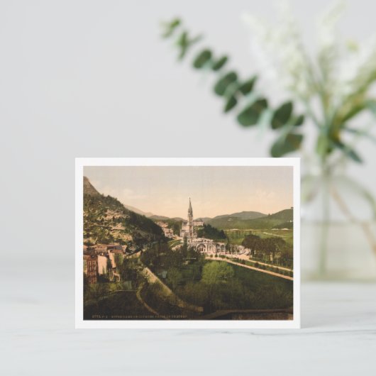 Basilica Notre Dame, Lourdes, Frankrijk Briefkaart (Staand voorkant)