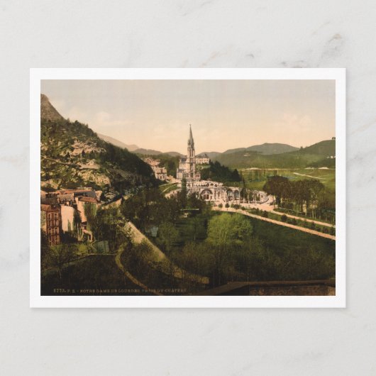 Basilica Notre Dame, Lourdes, Frankrijk Briefkaart (Voorkant)