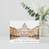 Basilica Rome Italië Waterverf sparen datum Briefkaart (Staand voorkant)