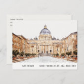 Basilica Rome Italië Waterverf sparen datum Briefkaart (Voorkant / Achterkant)