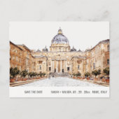 Basilica Rome Italië Waterverf sparen datum Briefkaart (Voorkant)