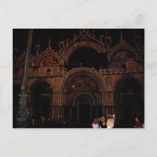 Basilica, St. Mark's Square, Venetië bij nacht Briefkaart