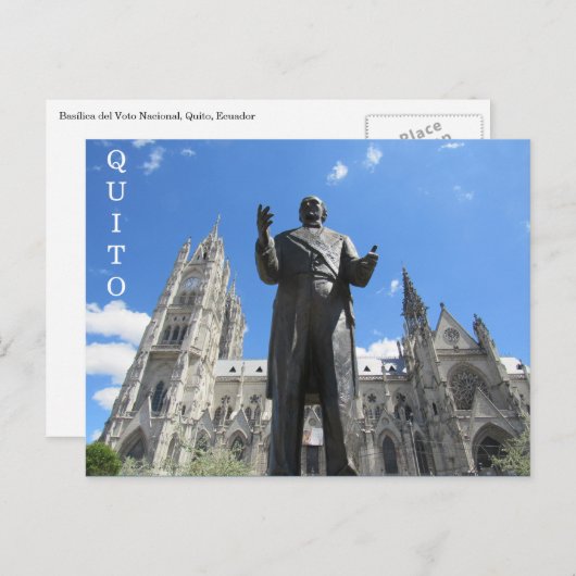 basílica statue quito briefkaart (Voorkant / Achterkant)
