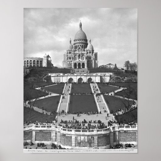 Basilica van Sacre-Coeur, Montmartre, 1876-1910 Poster (Voorkant)