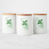 Basilicelabel voor kruiden voedselcontainer etiket (Flessen)