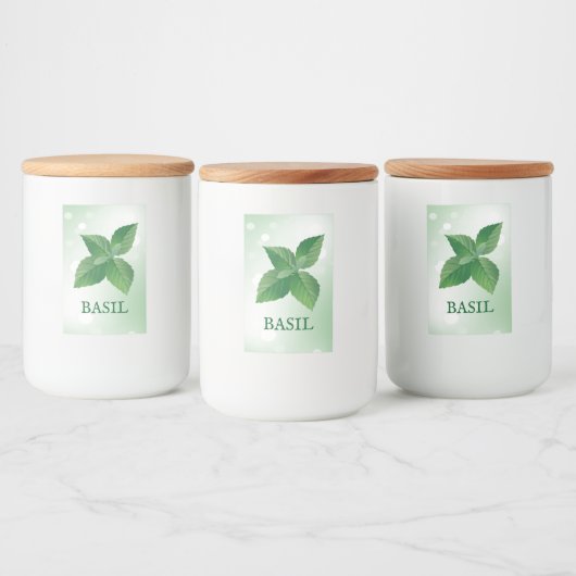 Basilicelabel voor kruiden voedselcontainer etiket (Flessen)