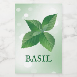 Basilicelabel voor kruiden voedselcontainer etiket