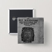 Basilicon Doron, 1603 Vierkante Button 5,1 Cm (Voorkant /achterkant)