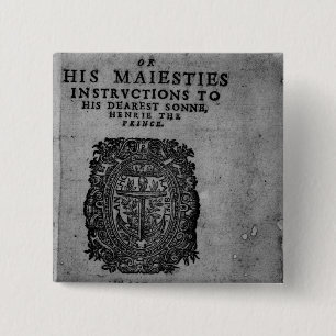 Basilicon Doron, 1603 Vierkante Button 5,1 Cm