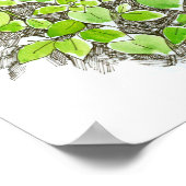 Basilicum Dragonfly-inkt-Waterverf Poster (Hoek)