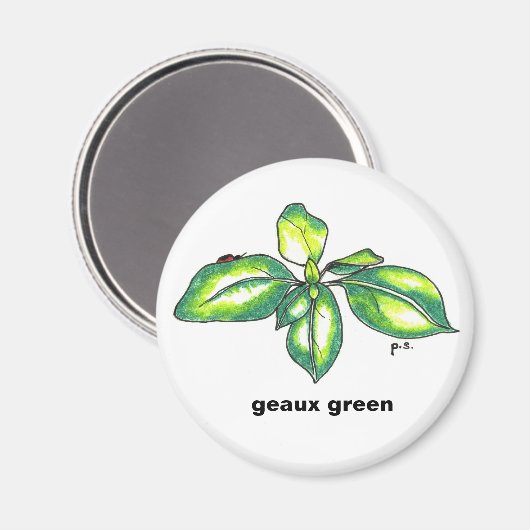Basilicum, geaux green magneet (Voorkant / Achterkant)