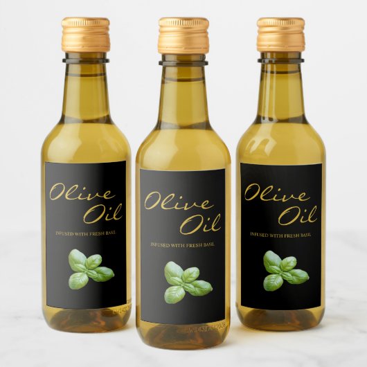 Basilicum Olijfolie Favoriet Infusielabel Wijn Etiket (Flessen)