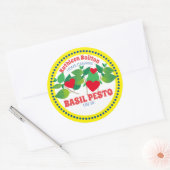 Basilicum pesto harten italiaans thuis inblikken ronde sticker (Envelop)