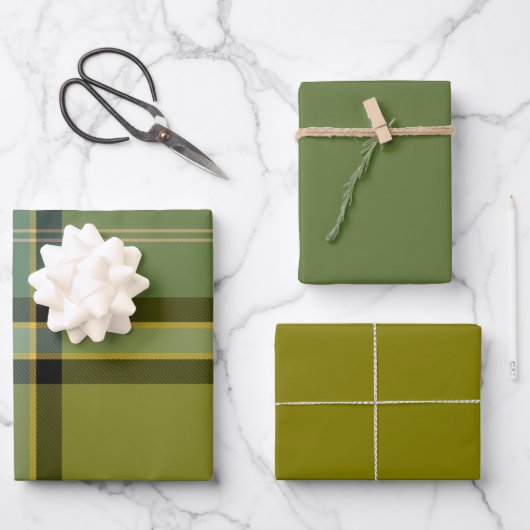 Basilicum & Salie Inpakpapier Plat Vel Set van 3 (Voorkant)