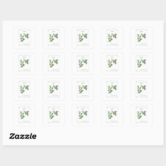 Basilicum - vierkante sticker (Vel)