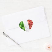 Basilicum Witte Marmer en Tomaat Italiaanse Vlag Hart Sticker (Envelop)