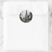 Basiliek in de sneeuw ronde sticker (Tas)