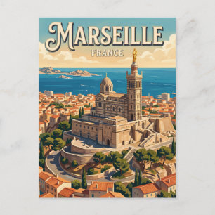 Basiliek Notre-Dame de la Garde Marseille Frankrij Briefkaart