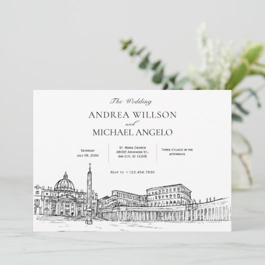 Basiliek St. Peter kathedraal bruiloft Kaart (Staand voorkant)