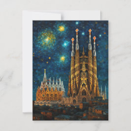 Basiliek van Barcelona Sagrada Família Sterrennach Briefkaart