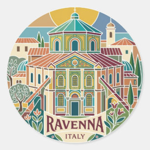 Basiliek van San Vitale Italië Ronde Sticker