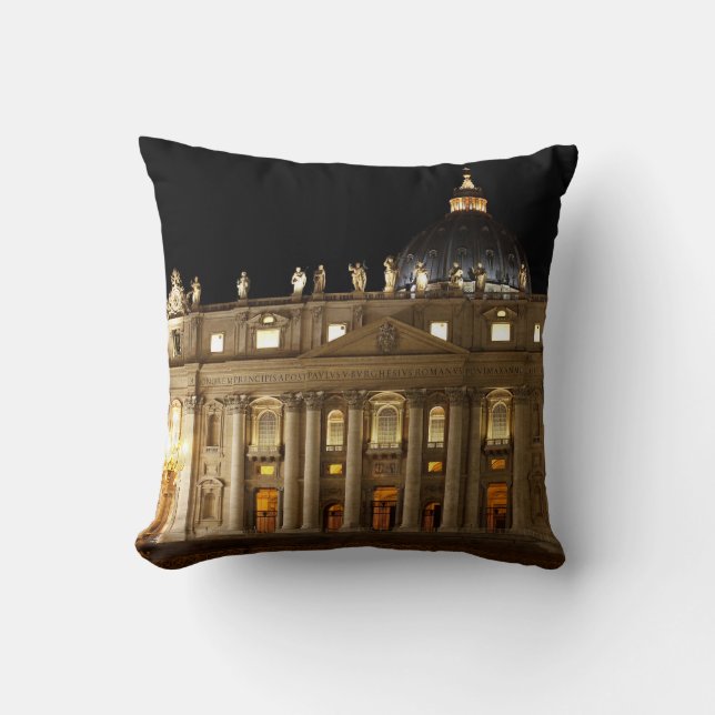 Basiliek van Vaticaanstad 's nachts Kussen (Voorkant)