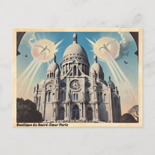 Basilique du Sacré-Coeur Paris Vintage reizen Briefkaart