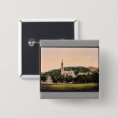 Basilique uit La Prairie, Lourdes, Pyreneeën, Fran Vierkante Button 5,1 Cm (Voorkant /achterkant)