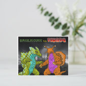 Basiliscuss v.s Slugera Briefkaart (Staand voorkant)