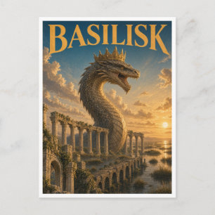 Basilisk, gotische fantasie monster briefkaart