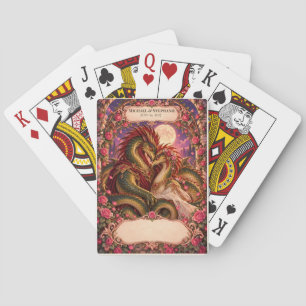 Basilisk Huwelijksgastenboek Handtekeningen Deck Pokerkaarten