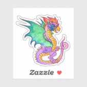 Basilisk Magenta middeleeuwse Sticker (Vel)