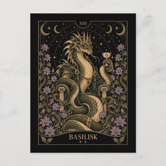 Basilisk, Starlit Tarot Kunst Briefkaart (Voorkant)