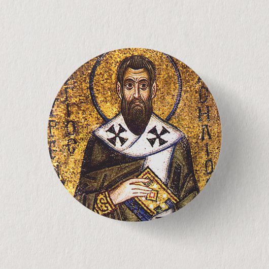Basilius van Caesarea Ronde Button 3,2 Cm (Voorkant)